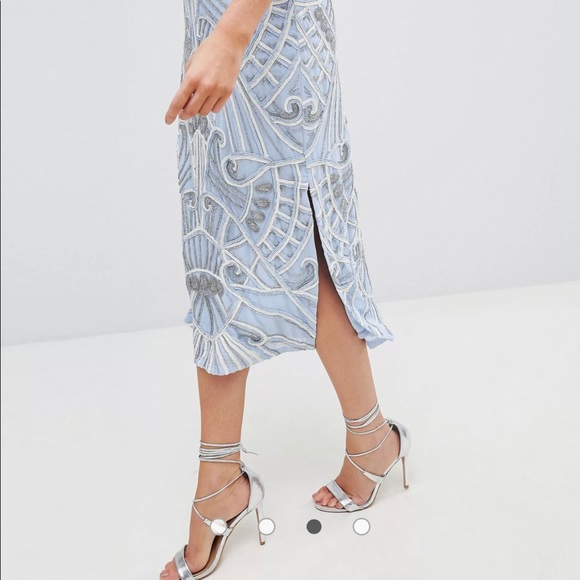 ASOS Blue Embellished Midi Dress - Picture 2 of 5